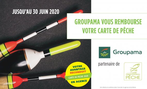 CARTE DE PECHE 2020 : reconduction de l'avantage GROUPAMA !