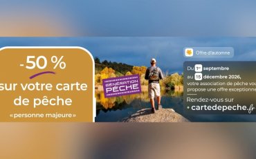 Offre d'automne : votre carte de pêche à -50% !